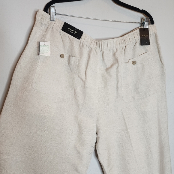 NWT Axis Linen Beige Linen Drawstring Trousers Men's size XXL - Picture 8 of 14